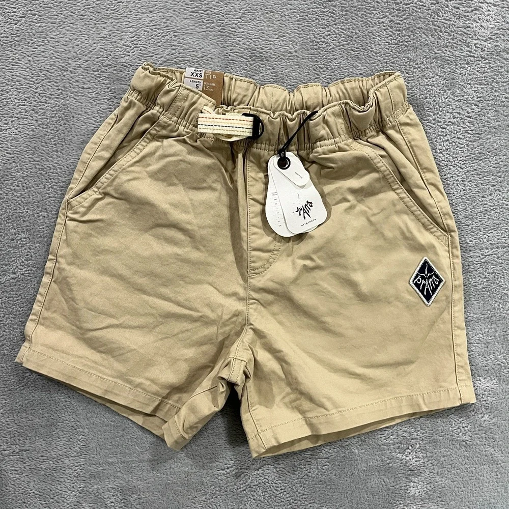 Prana Mojave Chino Shorts Mens 2XS Beige Organic Cotton Stretch Standard Fit